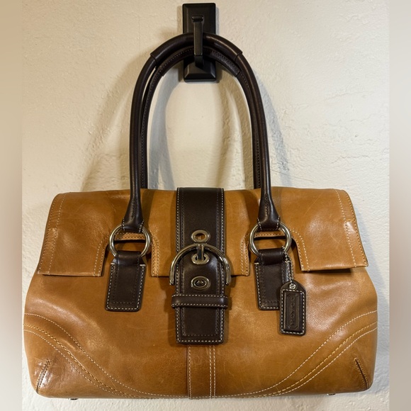 Coach Handbags - Coach SoHo flap satchel Camel leather shoulder bag